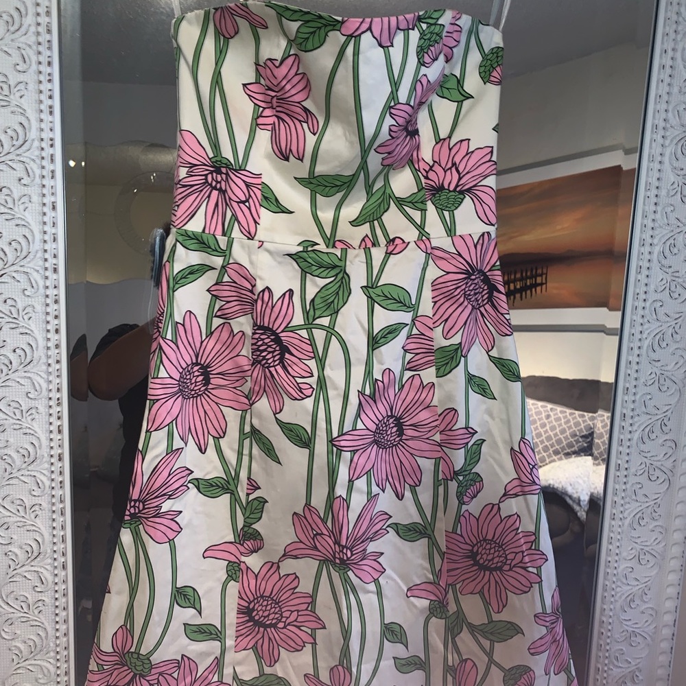 Strapless floral dress